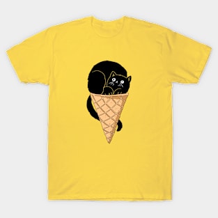 black cat ice cream T-Shirt